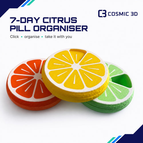 Hero Citrus 7-Day Pill Organiser — 7-day citrus click pill organiser