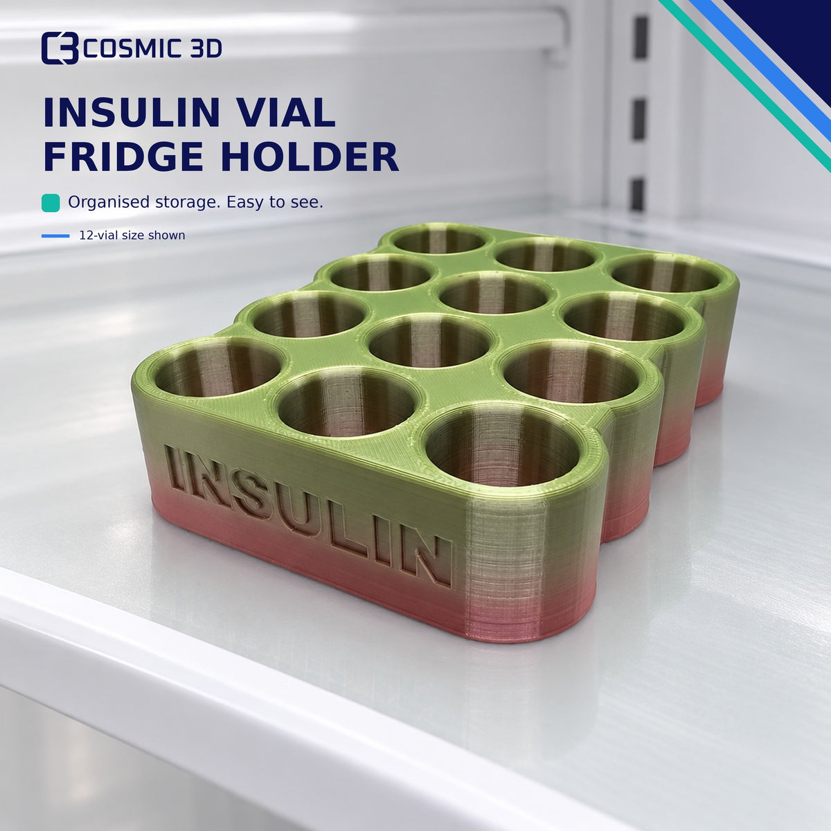 Main product view for 25 mm insulin vial fridge holder