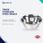 Trixie stainless-steel pet bowl, available in four sizes for food or water.