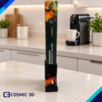 Product shown in a home setting for vertical coffee capsule holder