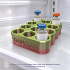 Product shown in a home setting for 25 mm insulin vial fridge holder