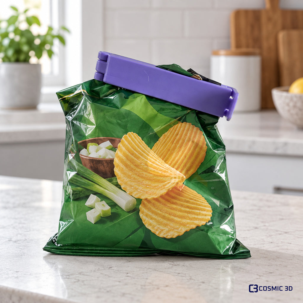 Reusable kitchen bag clips closing opened food packets