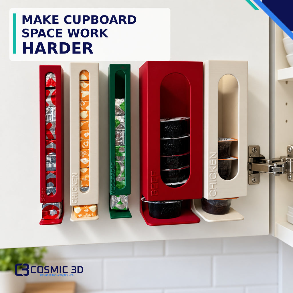 Lifestyle Make Cupboard Space Work Harder — stock cube and pot wall holder