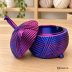 Open holder showing internal storage for magnetic yarn-ball storage bowl