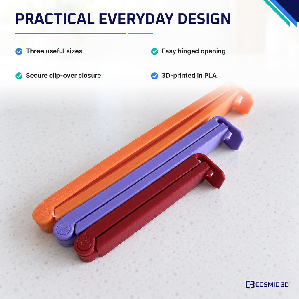 Features of the Cosmic 3D kitchen bag clips