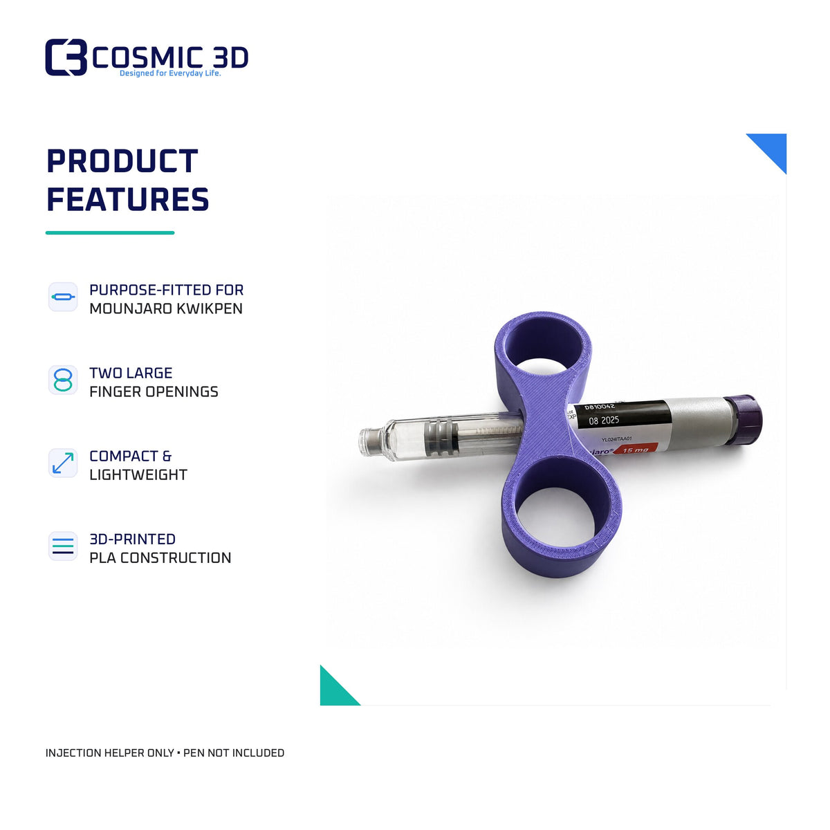 Key product features for Mounjaro KwikPen injection helper