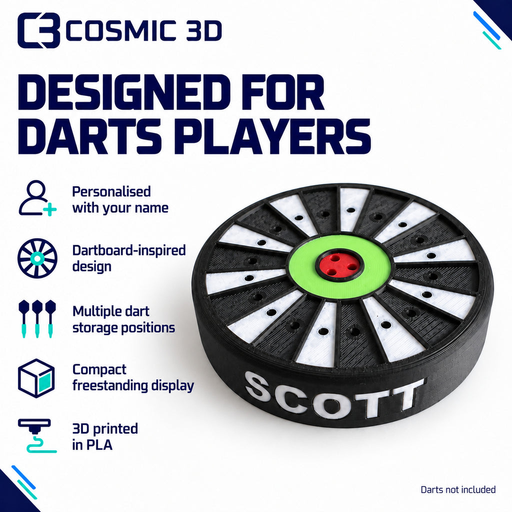Features of the personalised 23-dart holder