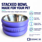 Stacked bowl features: steel bowl included, four bowl sizes, four heights per size and one colour throughout.