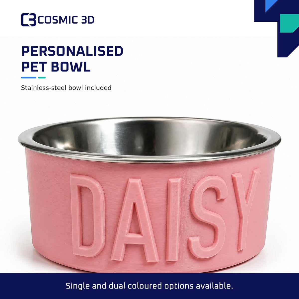 Product Hero Daisy Single Colour — personalised dog and cat bowl