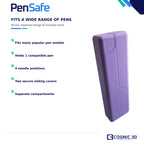 Wide pen compatibility and features for PenSafe pen and needle travel case
