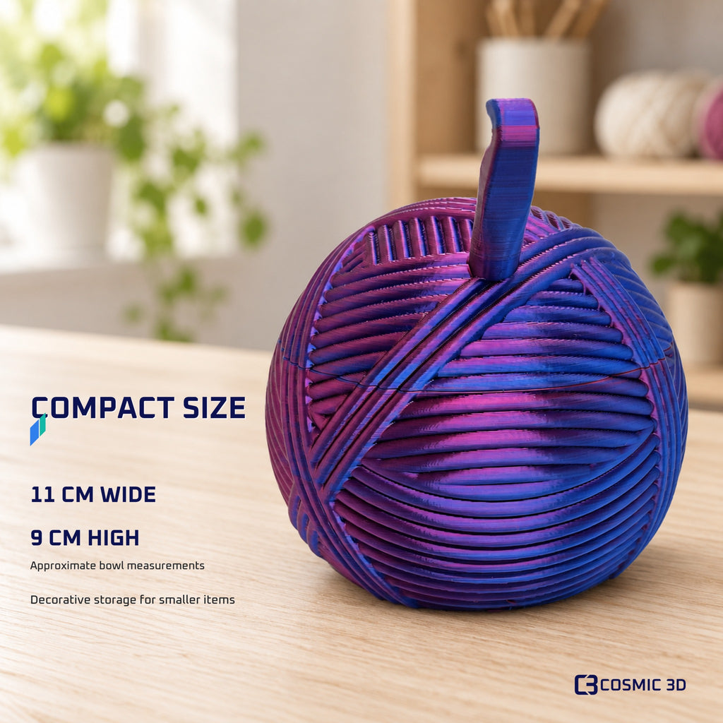 Product measurements for magnetic yarn-ball storage bowl
