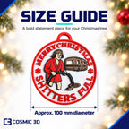Product size guide for Christmas Vacation ornament set