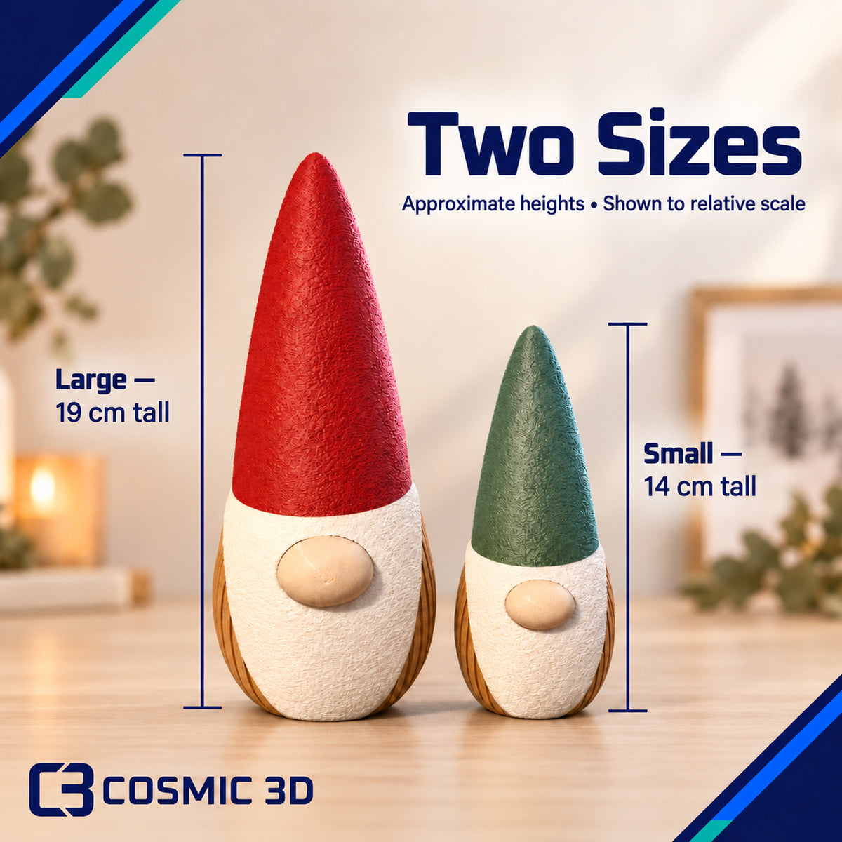 Available size and capacity options for modern minimalist gnome