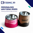 Dual Bowl Range — personalised elevated wavy dog bowl