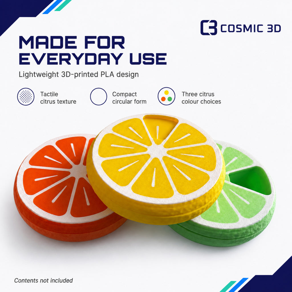 Everyday Use Citrus 7-Day Pill Organiser — 7-day citrus click pill organiser