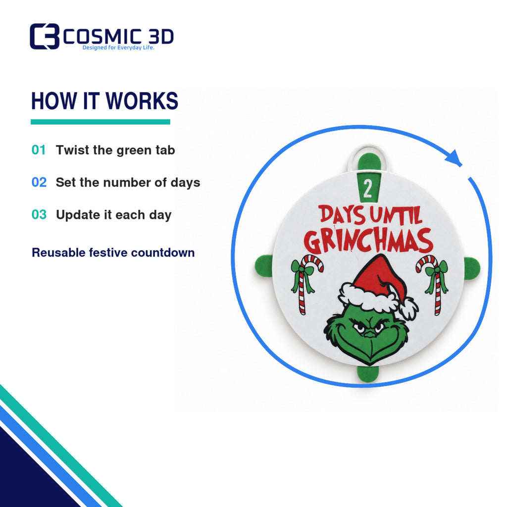 How the product works for Grinchmas countdown decoration