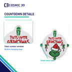 Close-up product details for Grinchmas countdown decoration