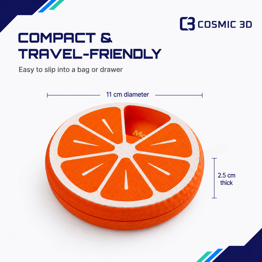 Dimensions Citrus 7-Day Pill Organiser — 7-day citrus click pill organiser