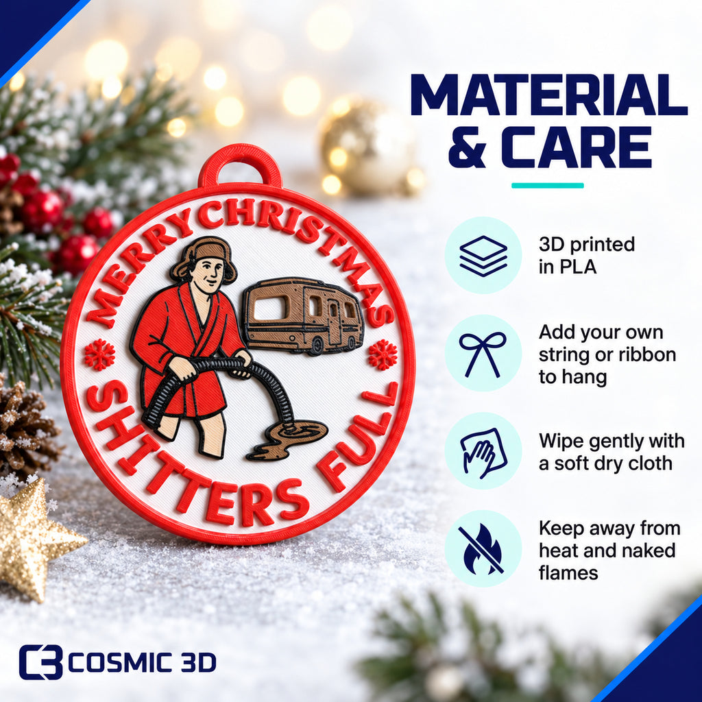 PLA material and care guidance for Christmas Vacation ornament set