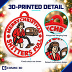 Close-up of the 3D-printed finish for Christmas Vacation ornament set