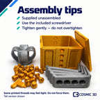 Gift box assembly guide: supplied unassembled; use included screwdriver and tighten gently.
