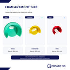Compartment dimensions for the 7-day twist pill organiser