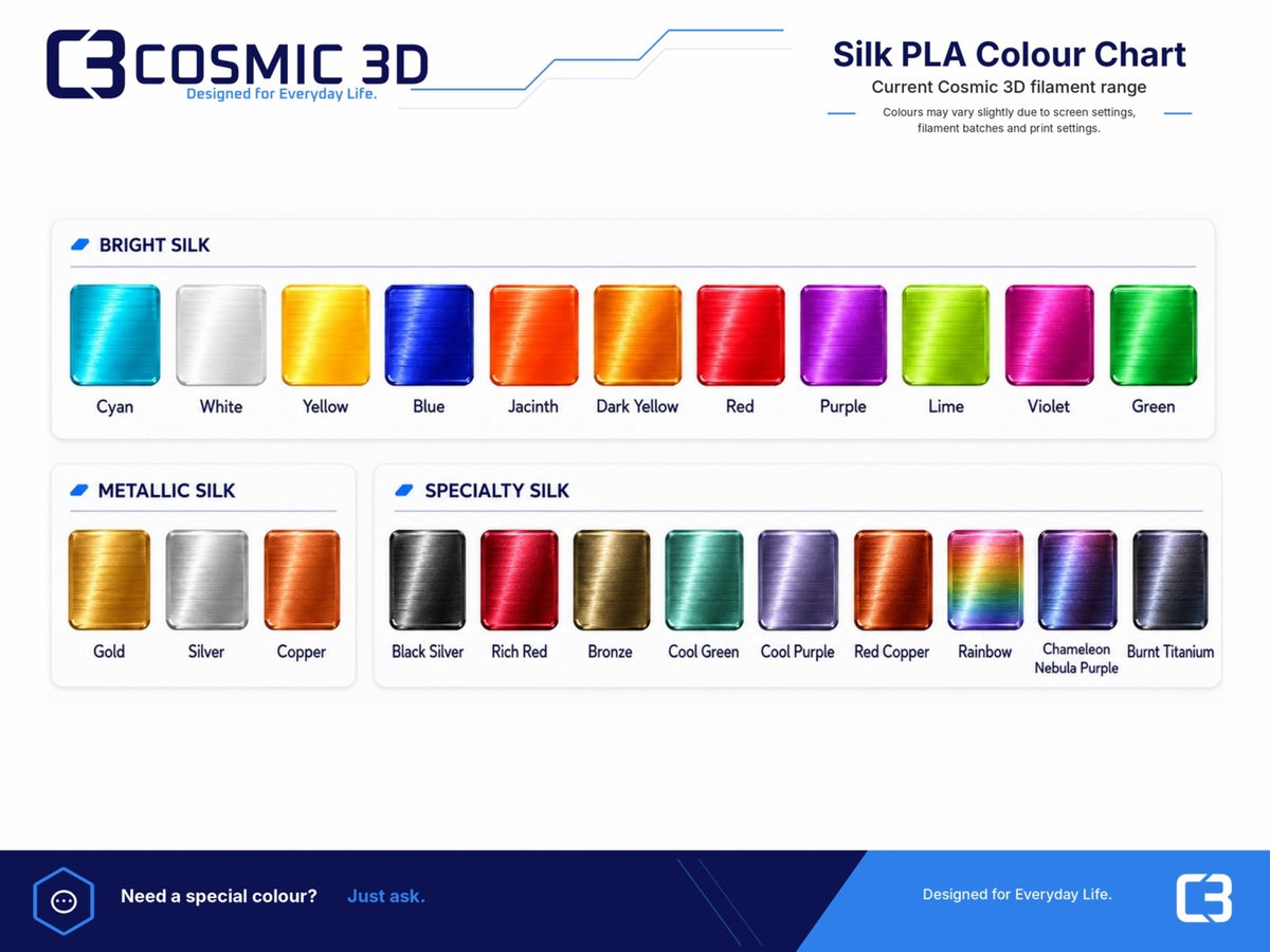 Silk PLA colour options for 25 mm insulin vial fridge holder