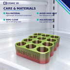 Materials and care guidance for 25 mm insulin vial fridge holder