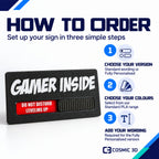 Ordering steps for personalised gamer door sign