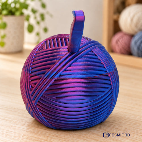 Crochet & Knitting Storage Bowl – Magnetic Closure by Cosmic 3D — Purple/blue storage bowl