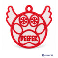 Personalised Pet Paw Christmas Ornament – Optional Wings by Cosmic 3D — Deefer red/white winged paw ornament