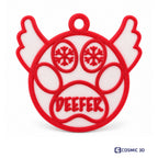 Personalised Pet Paw Christmas Ornament – Optional Wings by Cosmic 3D — Deefer red/white winged paw ornament