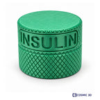 Insulin Vial Screw-Top Travel Holder – 1–5 Vials by Cosmic 3D — Closed green vial container