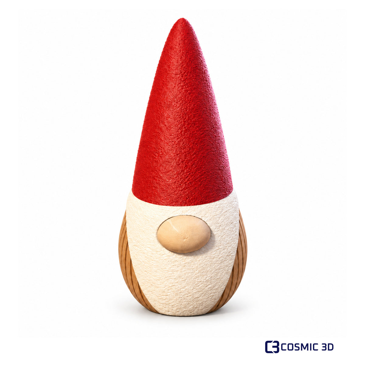 Modern Minimalist Gnome – Two Sizes by Cosmic 3D — Red-hatted gnome, one unit