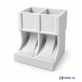 Vertical Coffee Capsule Holder – Compatible with Nespresso Tubes by Cosmic 3D — White two-channel coffee holder, empty