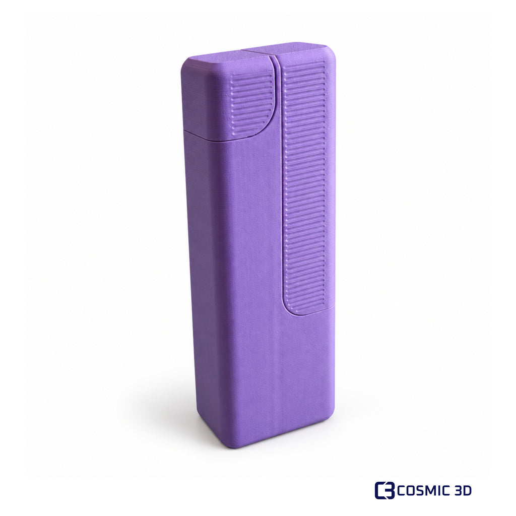 PenSafe Sliding Pen Case – 1 Pen & 4 Needles by Cosmic 3D — Closed purple sliding case
