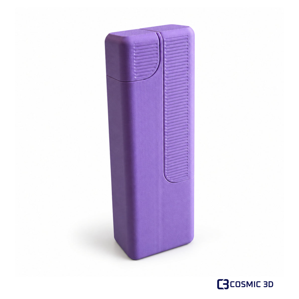 PenSafe Sliding Pen Case – 1 Pen & 4 Needles by Cosmic 3D — Closed purple sliding case
