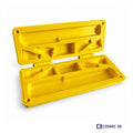 PenSafe Super Compact Mounjaro Case – 1 Pen by Cosmic 3D — Open yellow compact case, empty