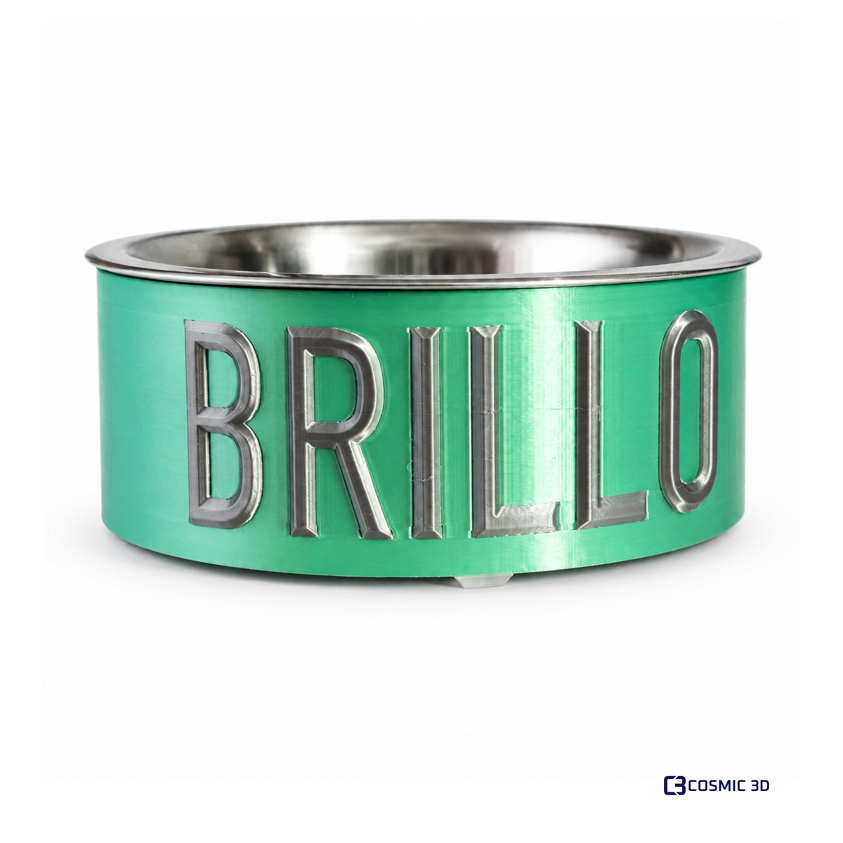 Personalised Dog & Cat Bowl with Stainless-Steel Insert by Cosmic 3D — Brillo mint bowl, passed example
